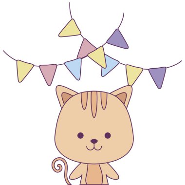 şirin kedi hayvan asılı çelenk ile