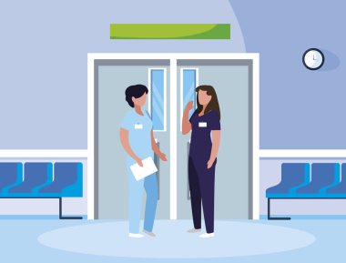 asansör kapıkadın tıp işçileri