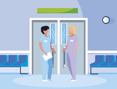 asansör kapıkadın tıp işçileri