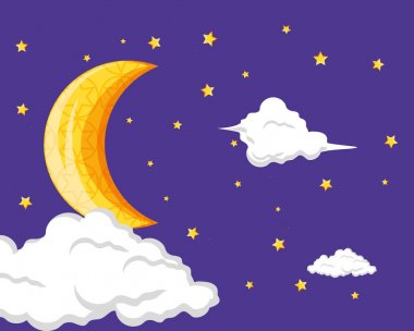 gece ay ile ramazan kareem kartı