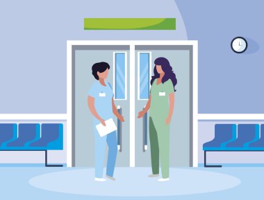 asansör kapıkadın tıp işçileri