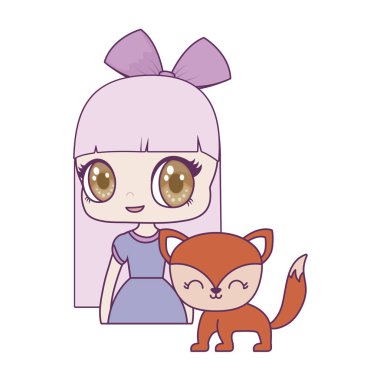 tilki hayvan ile sevimli küçük bebek