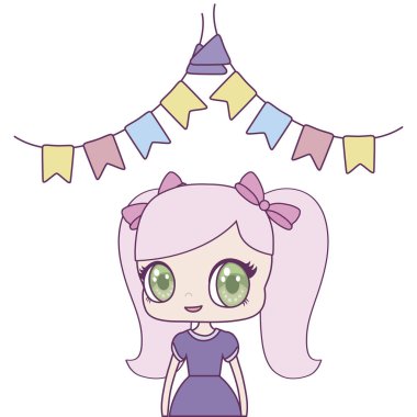 asılı çelenk ile sevimli küçük bebek