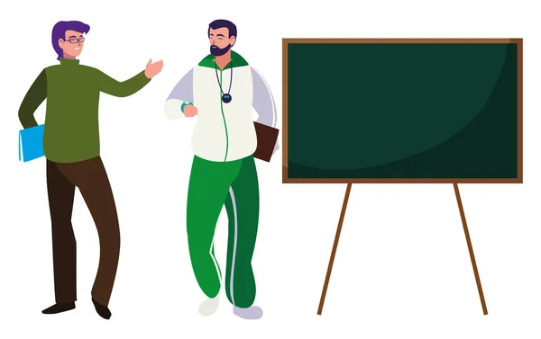 Klasszikus és sport tanárok Chalkboard — Stock Vector