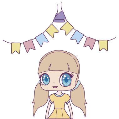 asılı çelenk ile sevimli küçük bebek