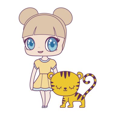 kaplan hayvan ile sevimli küçük bebek