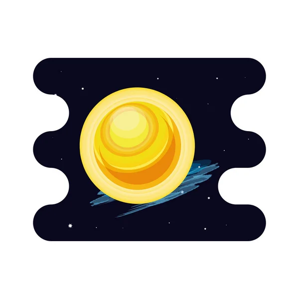 Ikona sceny kosmicznej słońca — Wektor stockowy