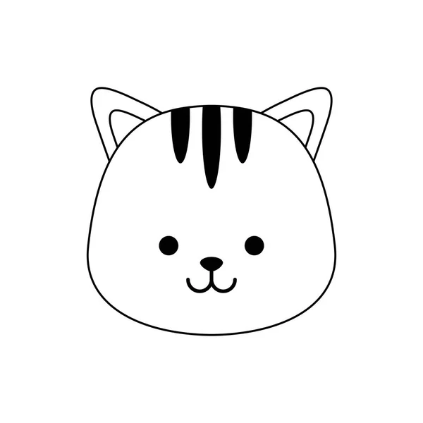 Hoofd van cute Tiger Animal geïsoleerd icoon — Stockvector