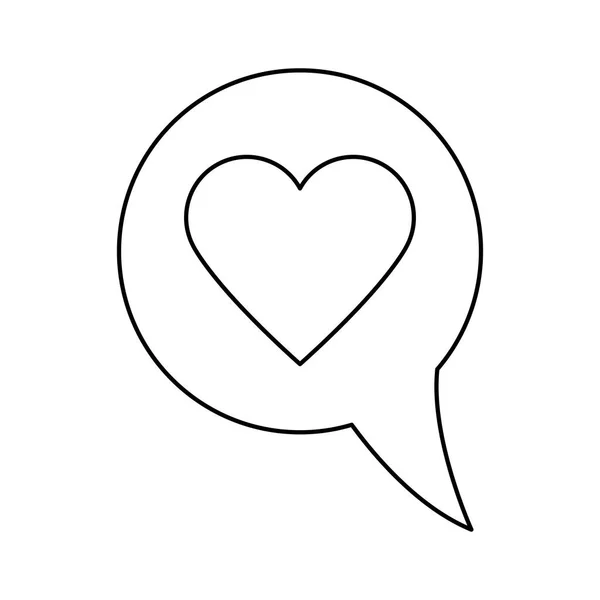Burbuja del habla con el corazón icono aislado — Archivo Imágenes Vectoriales