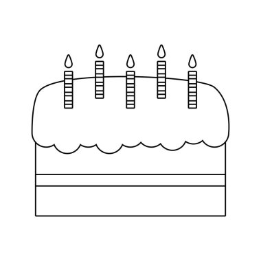 Doğum günü izole kek simge