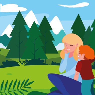 manzara oğlu ile güzel anne