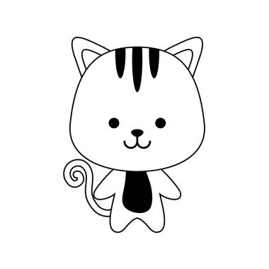 hayvan izole kaplan simge sevimli