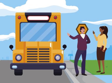 stop otobelinde ırklar arası öğretmenler çift