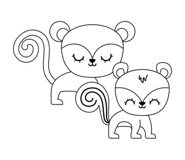 sincap hayvanlar izole simgesi ile sevimli maymun