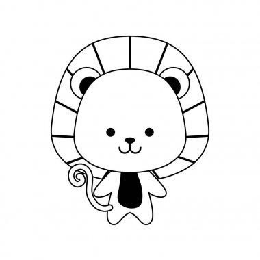 sevimli aslan hayvan izole simgesi