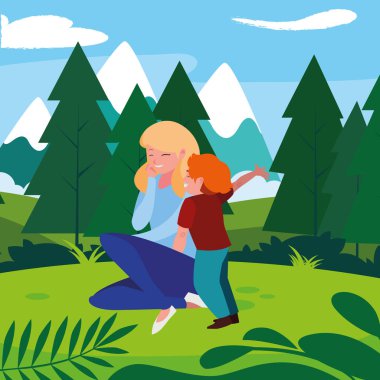 manzara oğlu ile güzel anne