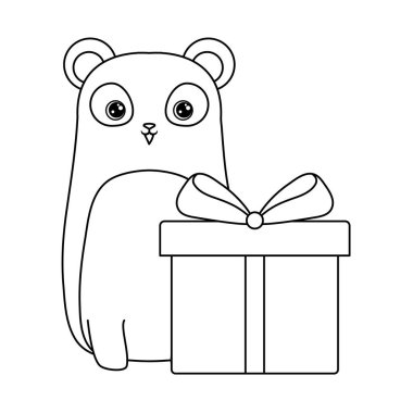 hediye kutusu ile panda ayı hayvan