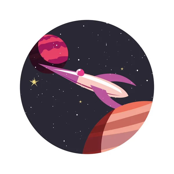 Exploración de planetas de naves espaciales — Vector de stock