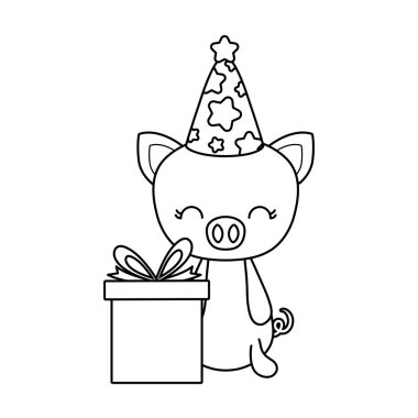 hediye kutusu mevcut sevimli piggy