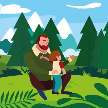 alanında oğlu ile baba