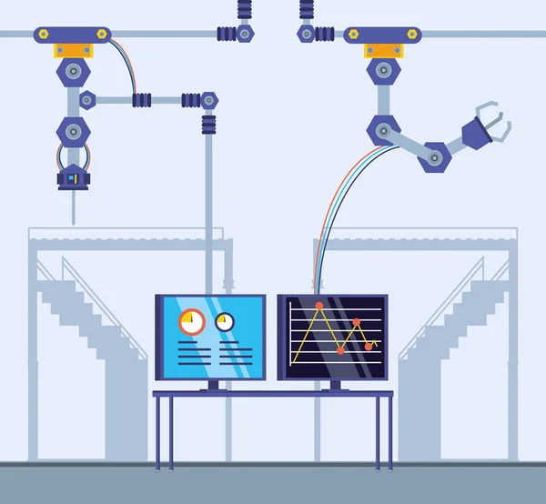 Technified Factory scen ikon — Stock vektor