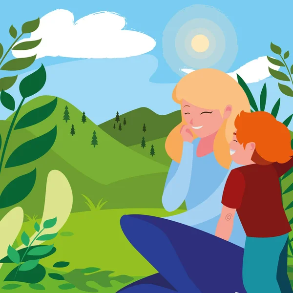 manzara oğlu ile güzel anne