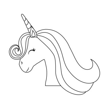 şirin tek boynuzlu at izole simgesi başkanı