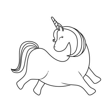 şirin tek boynuzlu at hayvan izole simgesi