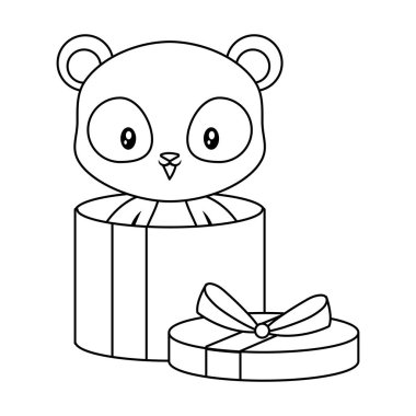 hediye kutusunda panda ayı hayvan