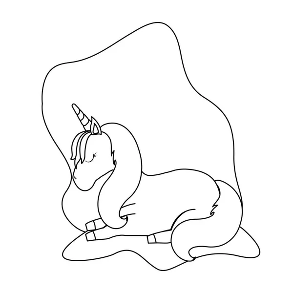 Drăguț unicorn animal izolat icoană — Vector de stoc