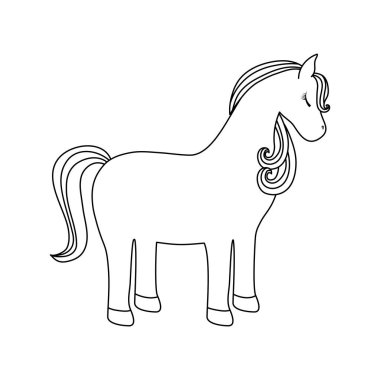 şirin tek boynuzlu at hayvan izole simgesi