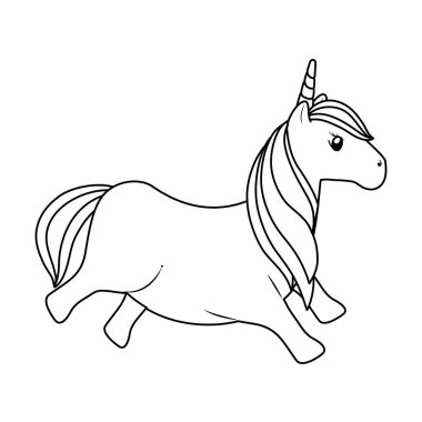 şirin tek boynuzlu at hayvan izole simgesi