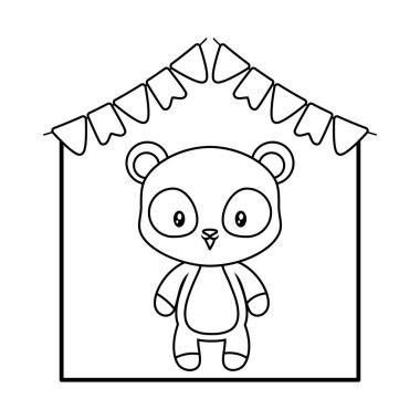 asılı çelenk ile panda ayı hayvan