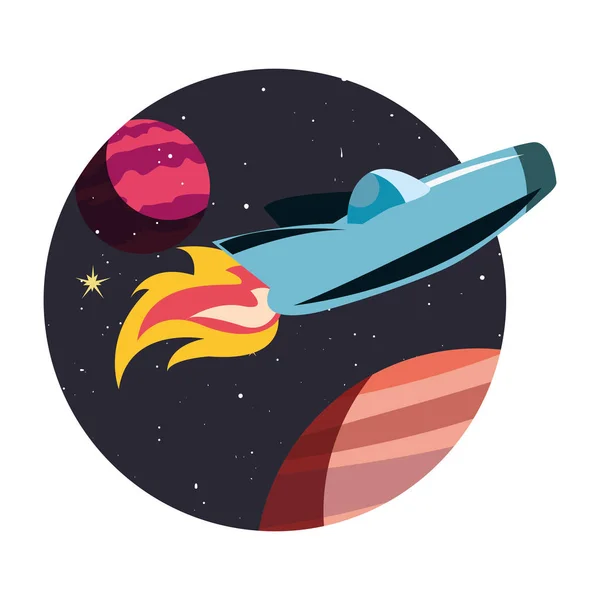 Exploración de planetas de naves espaciales — Vector de stock