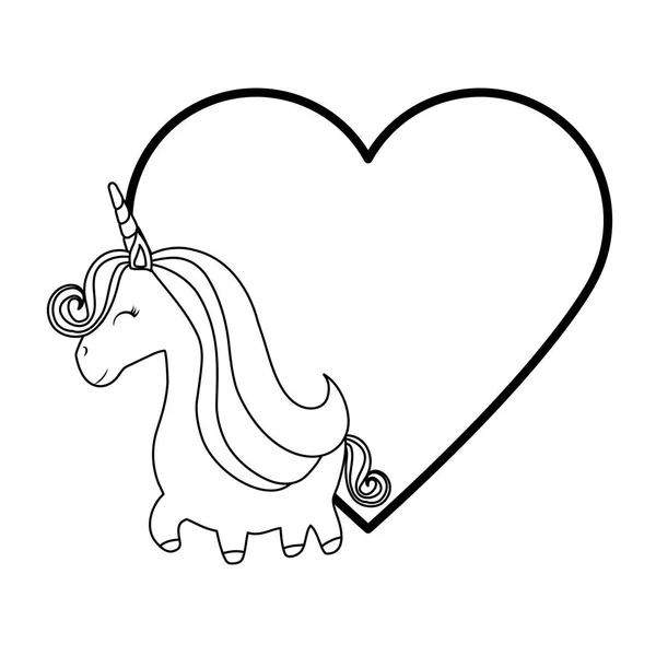 cute unicorn animal with heart love