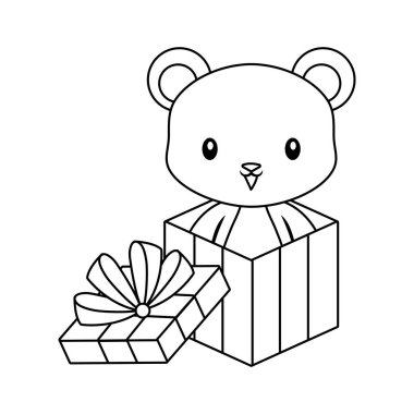 hediye kutusunda sevimli ayı hayvan