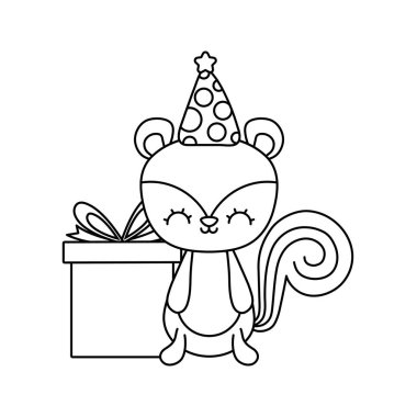 hediye kutusu ile sevimli sincap