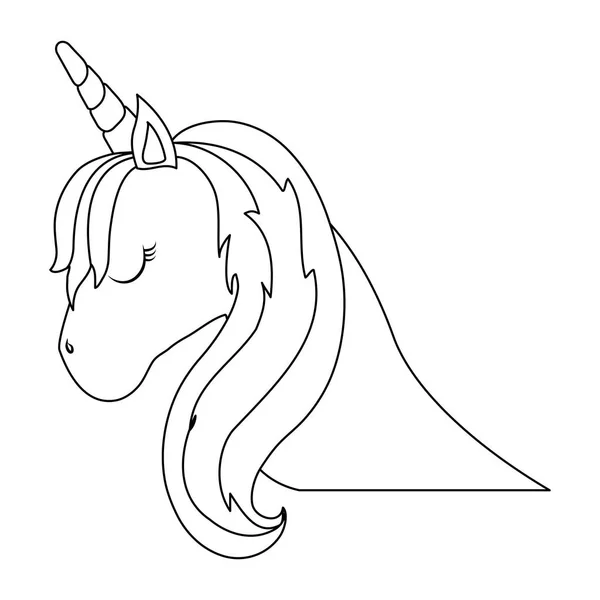 Cap de iconiță drăguț unicorn izolat — Vector de stoc