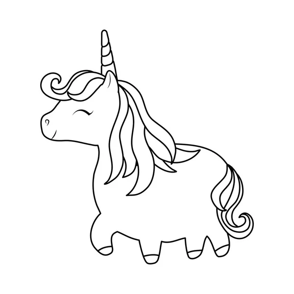 Schattig unicorn dierlijke geïsoleerde pictogram — Stockvector