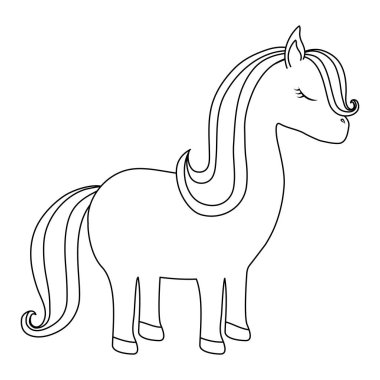 şirin tek boynuzlu at hayvan izole simgesi