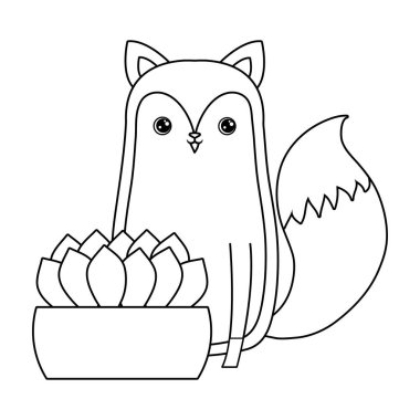 ev bitki ile sevimli tilki hayvan