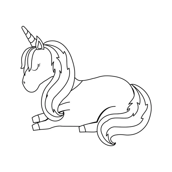 Lindo unicornio animal aislado icono — Archivo Imágenes Vectoriales