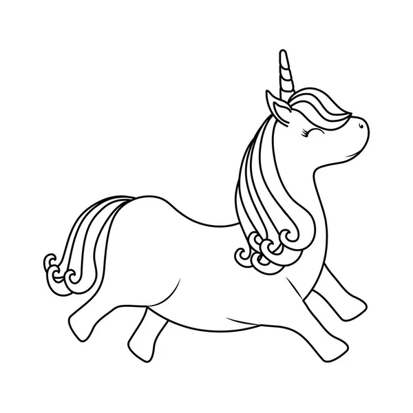 Mignon licorne animal isolé icône — Image vectorielle