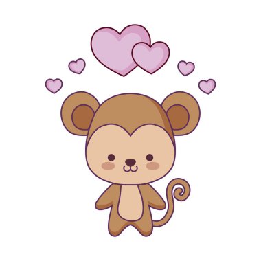 kalpleri aşk ile sevimli maymun hayvan