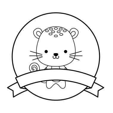 çerçeve içinde kurdele ile sevimli kaplan hayvan