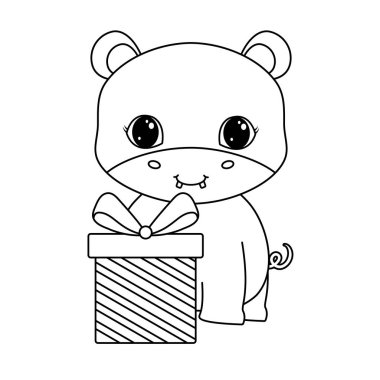 hediye kutusu ile sevimli suaygırı