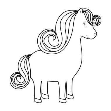 şirin tek boynuzlu at hayvan izole simgesi