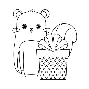 hediye kutusu ile sevimli sincap hayvan