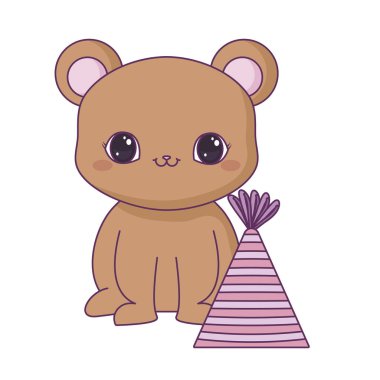 şapka partisi ile sevimli ayı hayvan