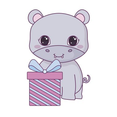 hediye kutusu ile sevimli suaygırı